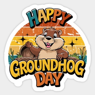 Happy Groundhog Day Sticker